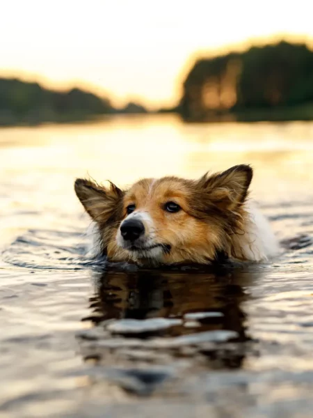 La baignade dans l'étang du Fleckenstein avec son chien 